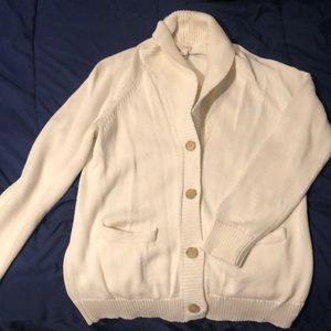 J Crew cream cardigan
